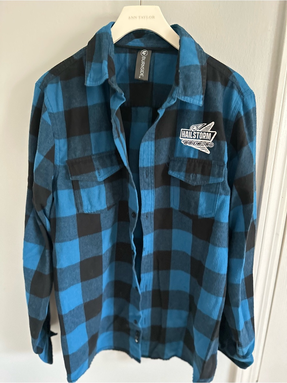 Blue & Black Plaid unisex Flannel Shirt